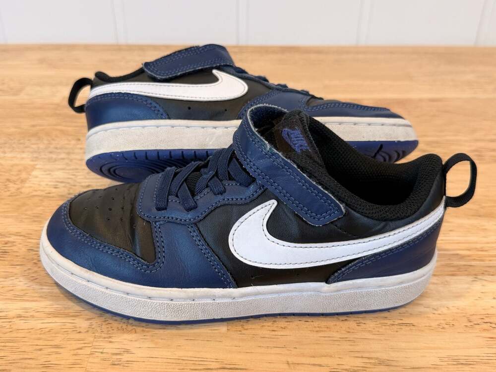 Nike Court Borough Low 2 Toddler Sneakers Navy Blue Black White